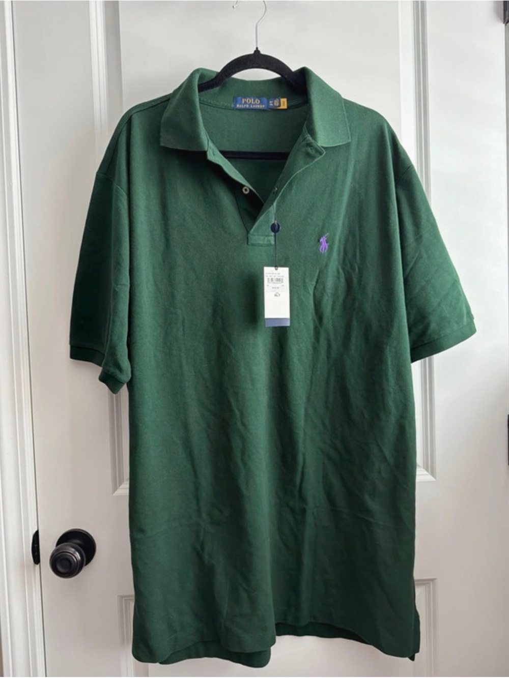 Men’s Ralph Lauren Green Polo with Purple Logo